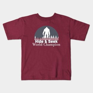 Hide and Seek World Champion Bigfoot Kids T-Shirt